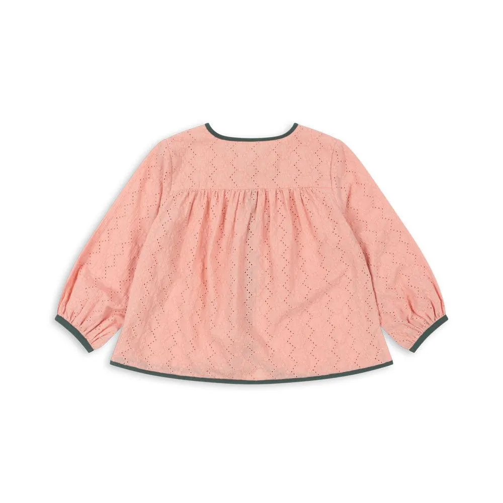 Rilla Bow Front Cotton Blouse (Mellow Rose)