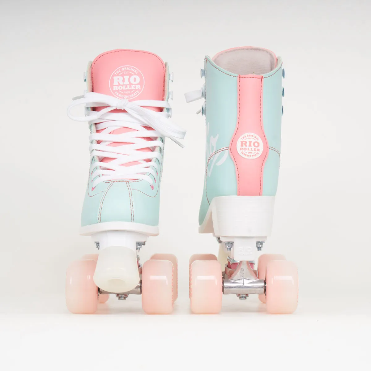Rio Roller Script Rollerskates - Teal / Coral