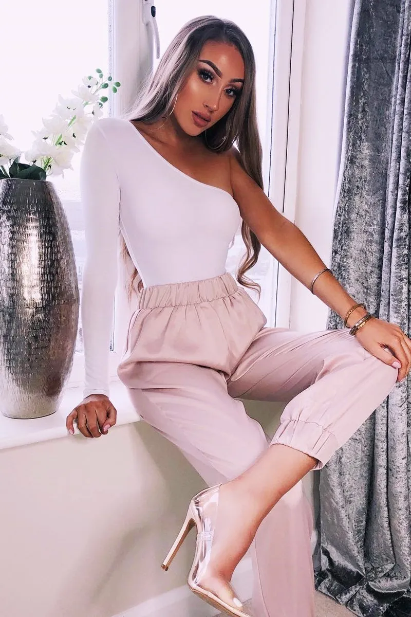 Rose Shiny Woven Cargo Trousers - Atley