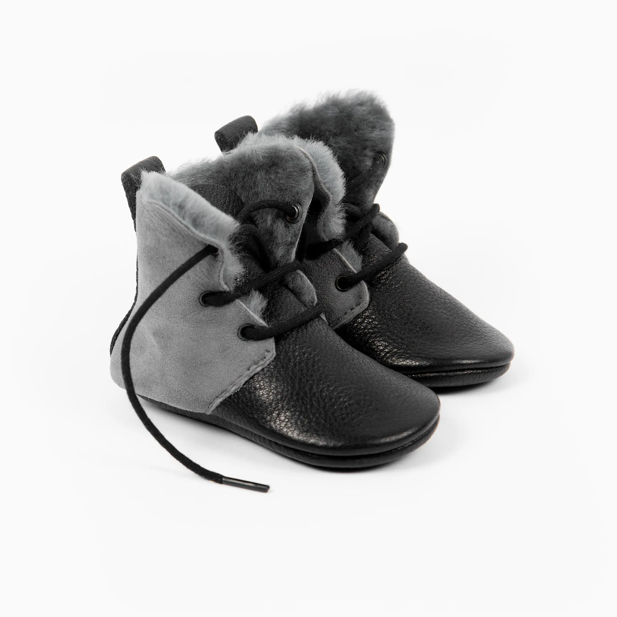 SLATE/BLACK SHEEPSKIN HIGH TOPS