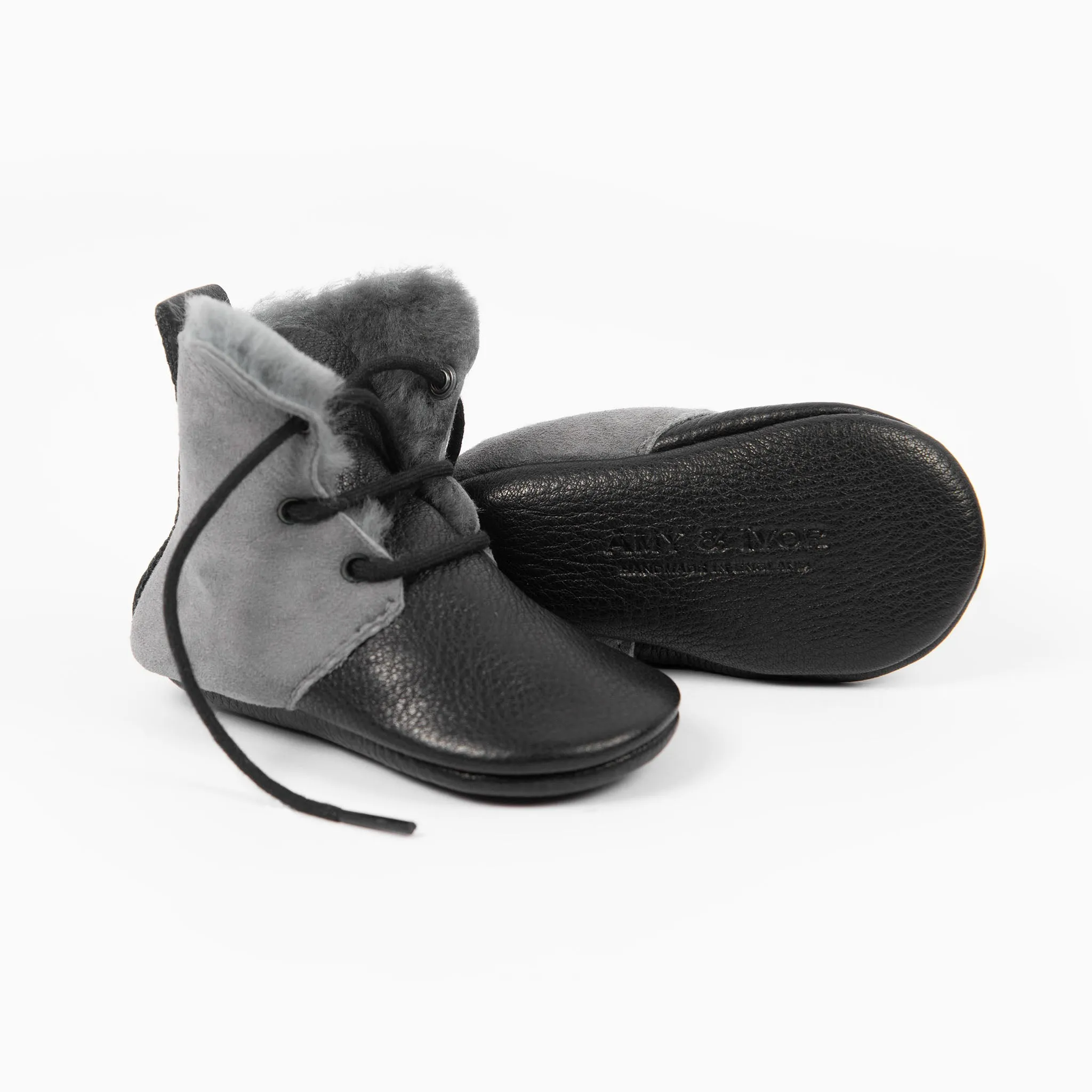SLATE/BLACK SHEEPSKIN HIGH TOPS