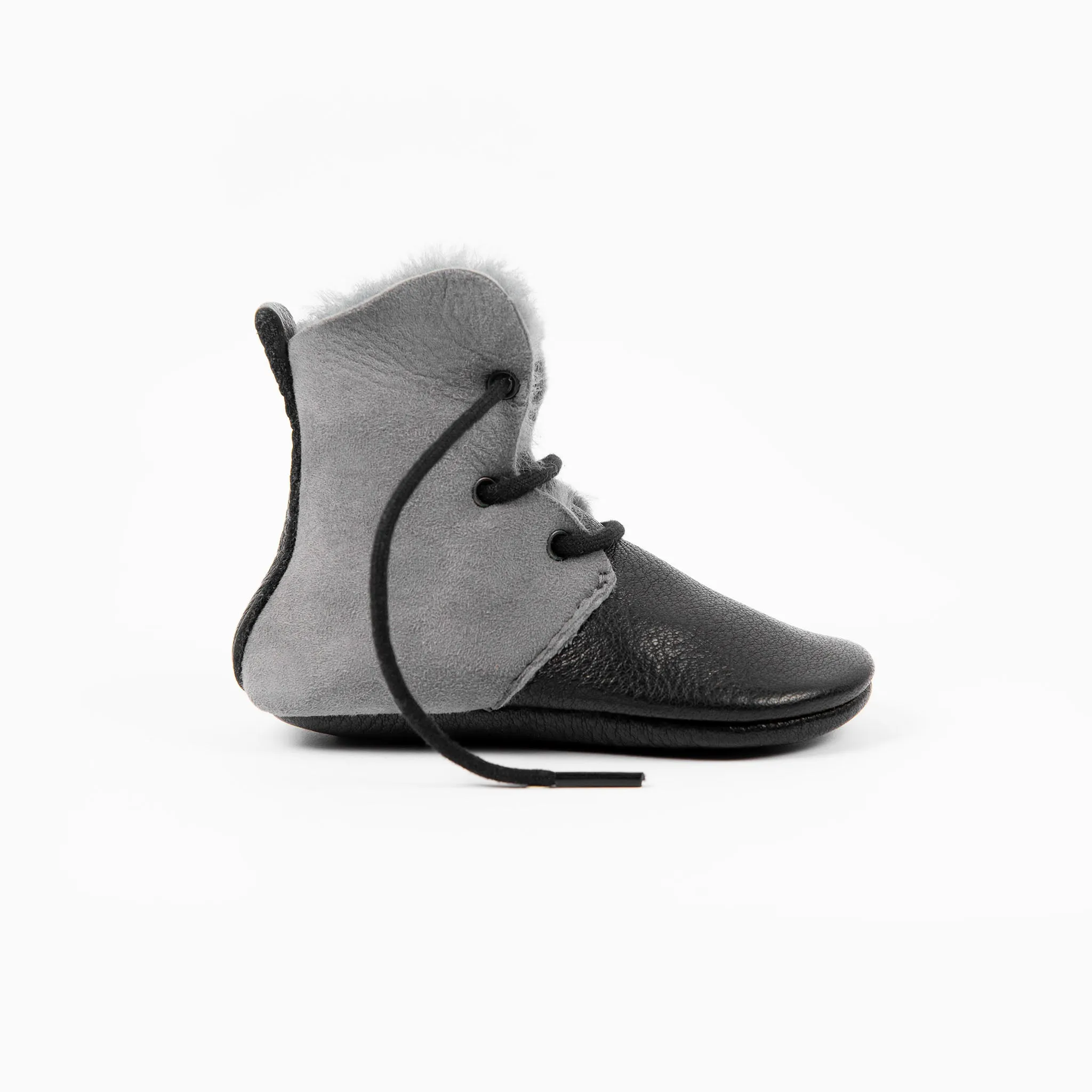 SLATE/BLACK SHEEPSKIN HIGH TOPS
