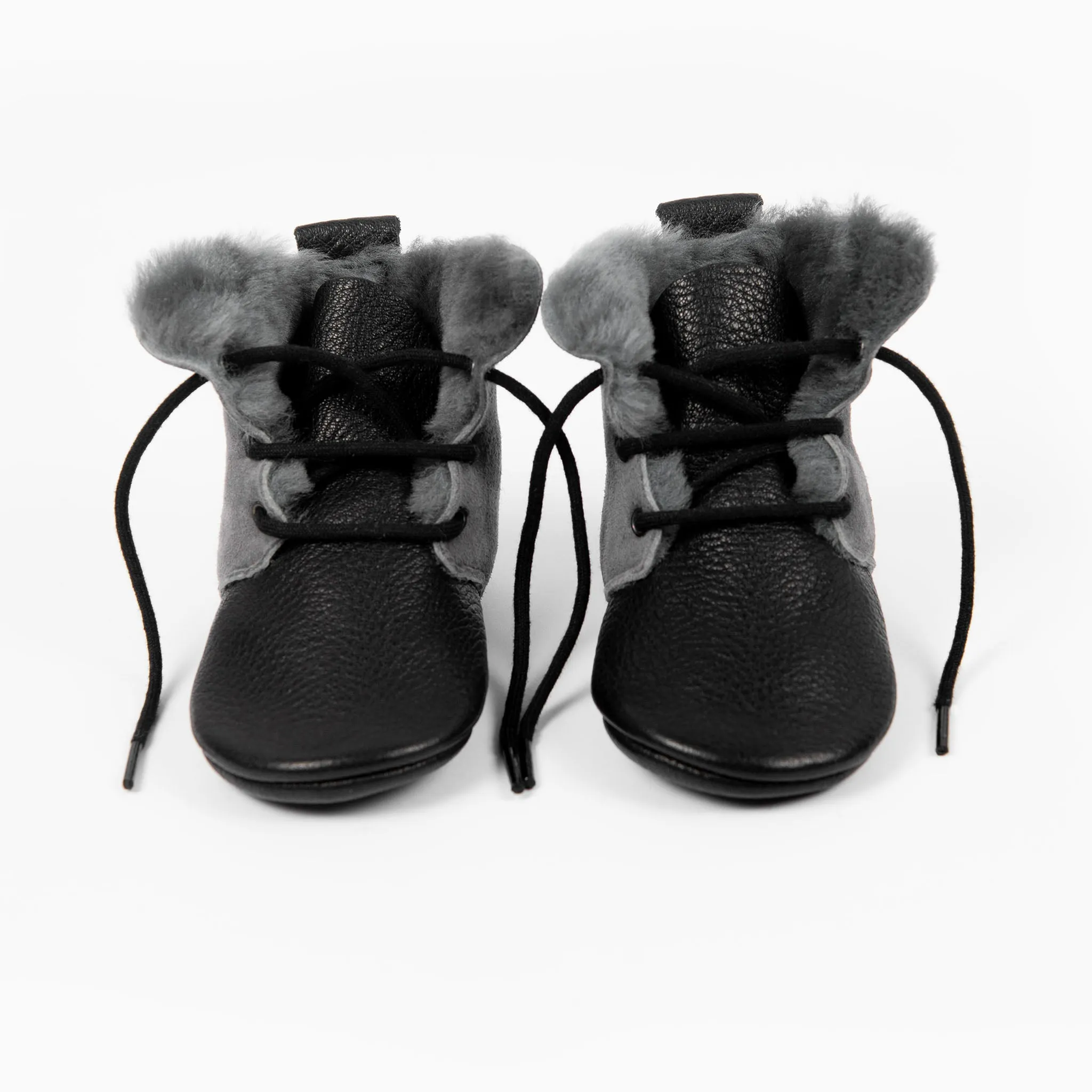 SLATE/BLACK SHEEPSKIN HIGH TOPS