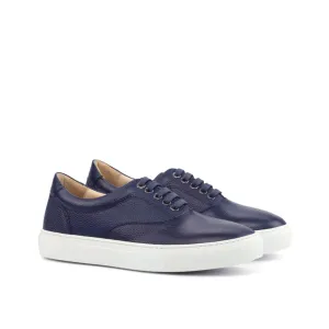 Sneakers Spinner en cuir grainé bleu marine - Semelles Blanches