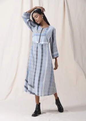 STRIPED ZIPPER DRESS