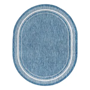 Swanee Blue Indoor / Outdoor Area Rug Arlmont & Co. Rug Size: Oval 7'10" x 10'