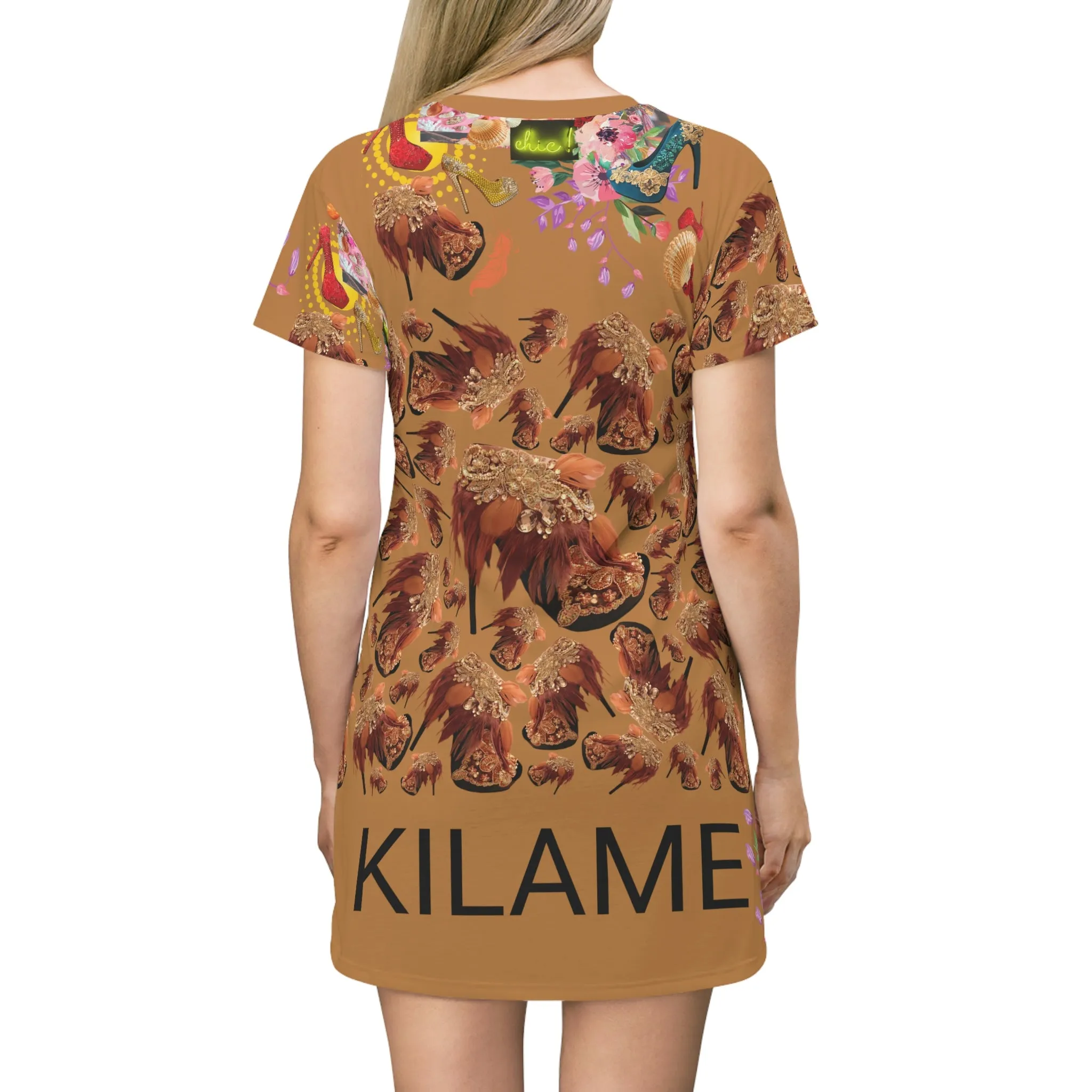 T-Shirt Dress Reos 'Feathers boots'