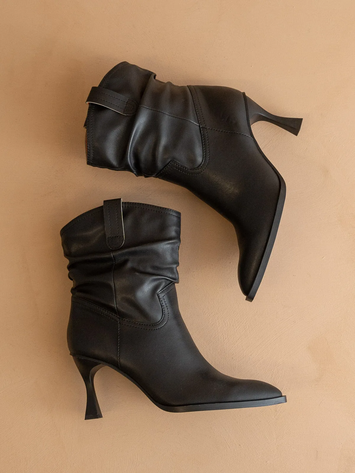 The Riga | Black Western Inspired Slouch Boots