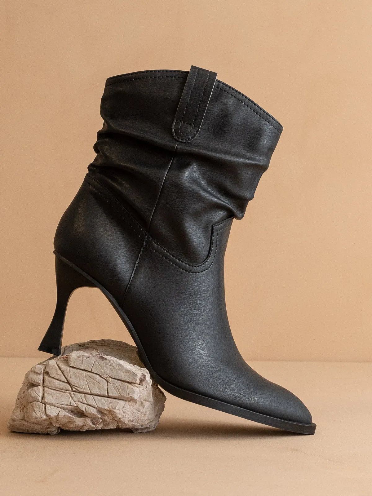 The Riga | Black Western Inspired Slouch Boots