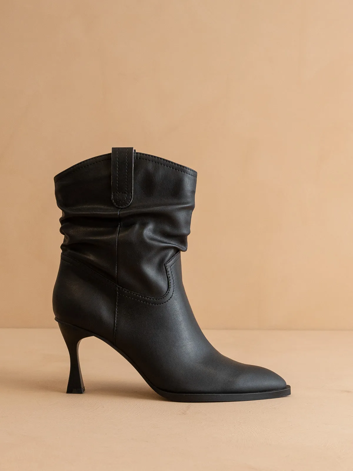 The Riga | Black Western Inspired Slouch Boots