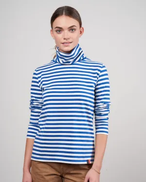 the turtleneck - true blue/cream