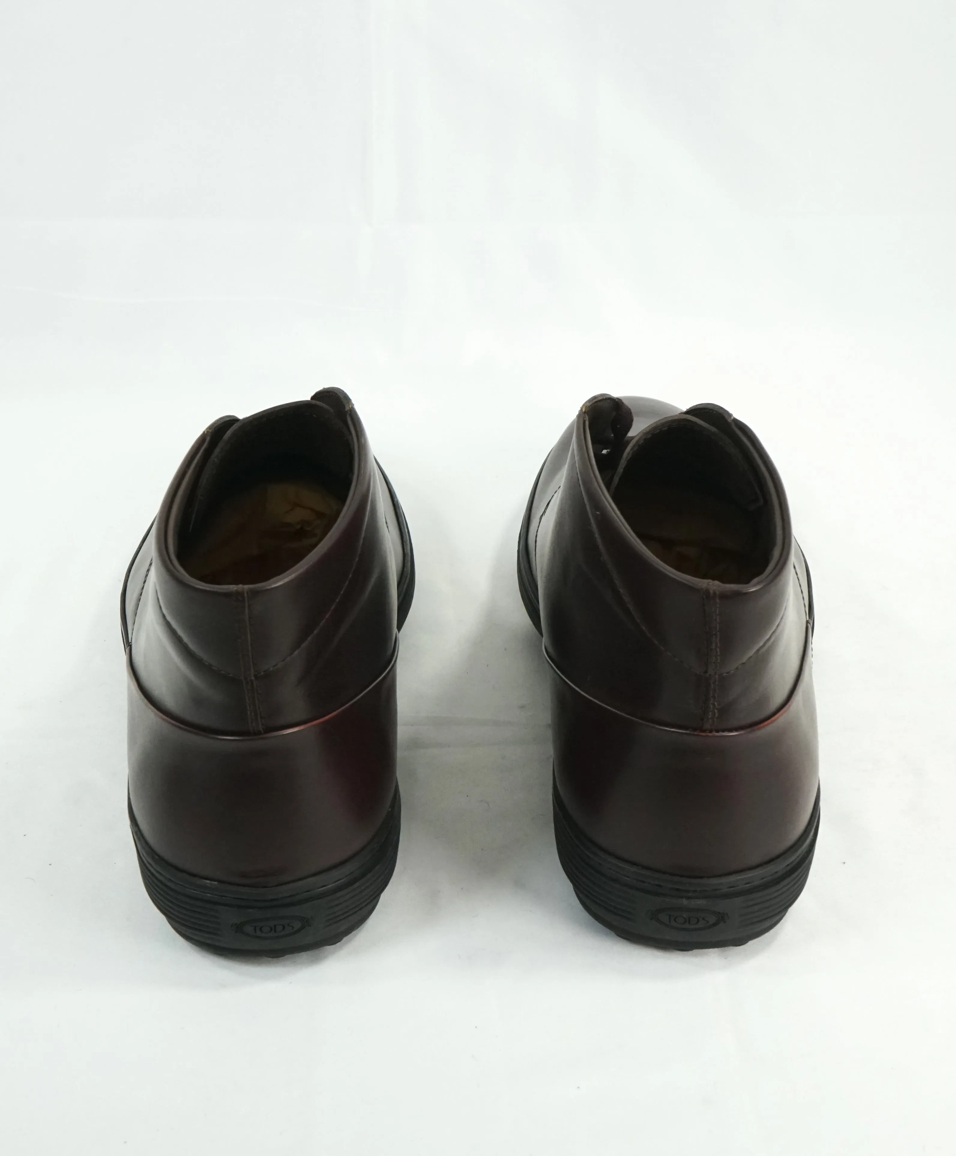 TOD’S - “Quinn” Round Toe Lace Up Ankle Boot Brown Leather - 12