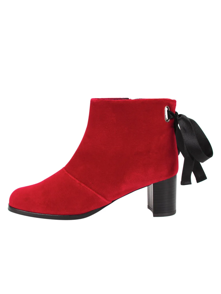 Veronica Velvet Ribbon Bootie