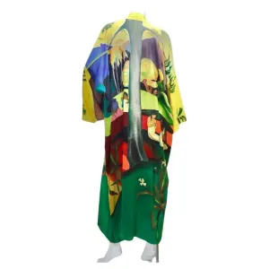Vintage Hand Painted Silk Caftan Dress
