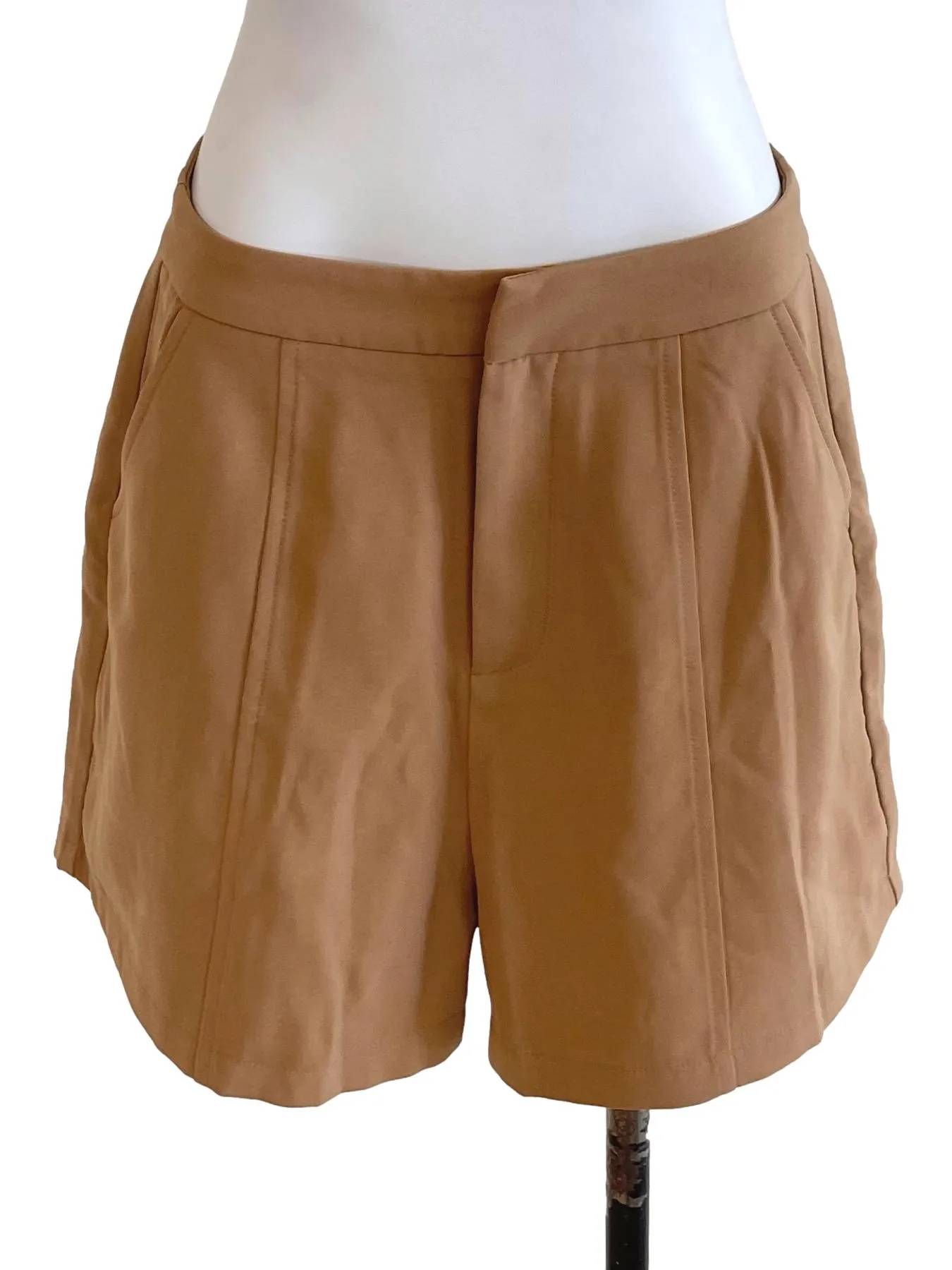 Warm Khaki Casual Shorts