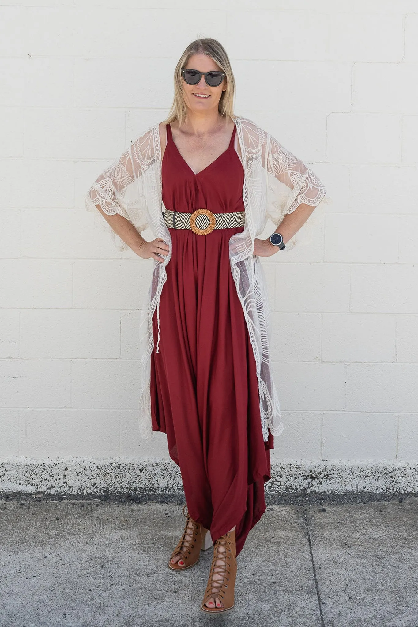 Wine Bali Jumpsuit