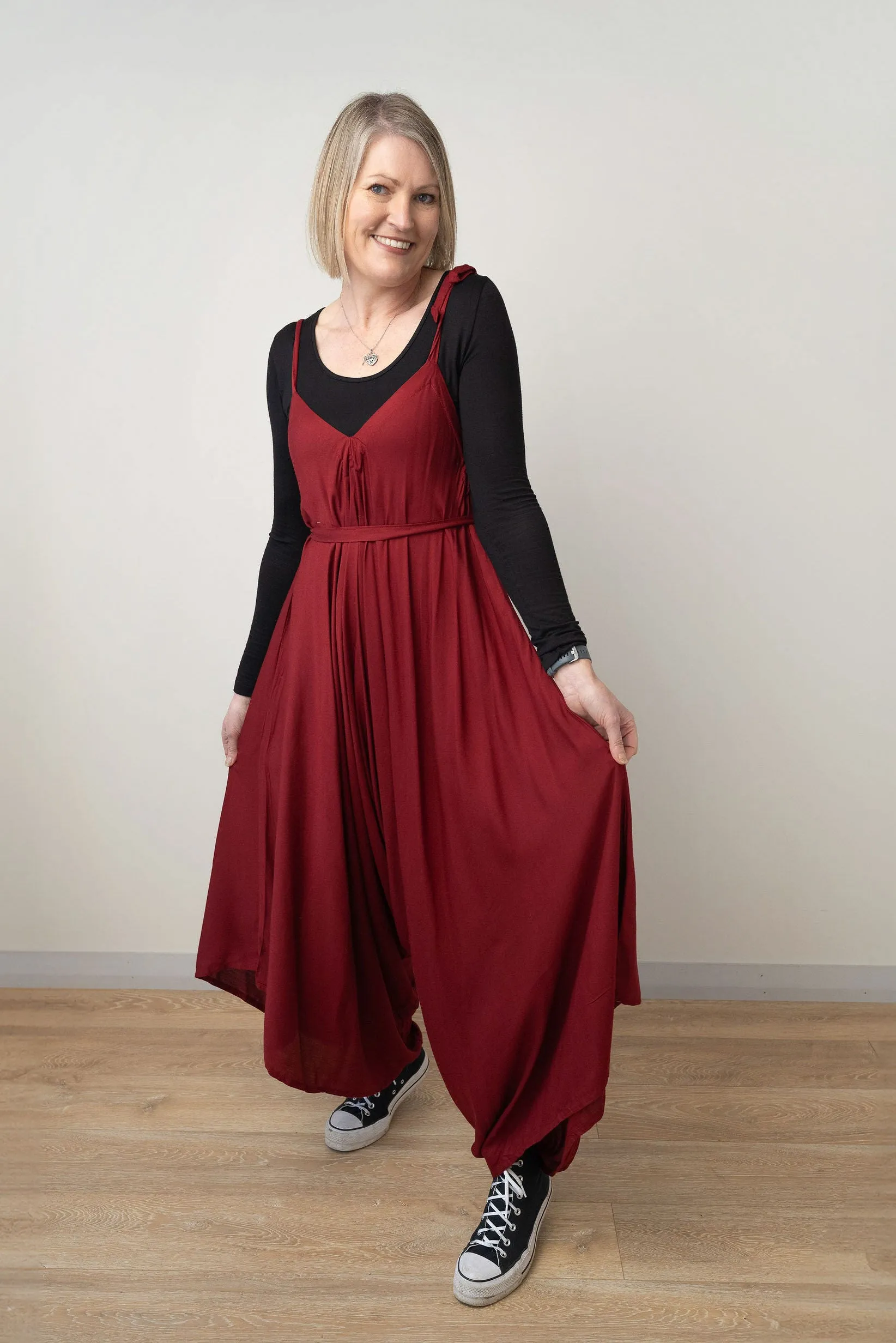 Wine Bali Jumpsuit