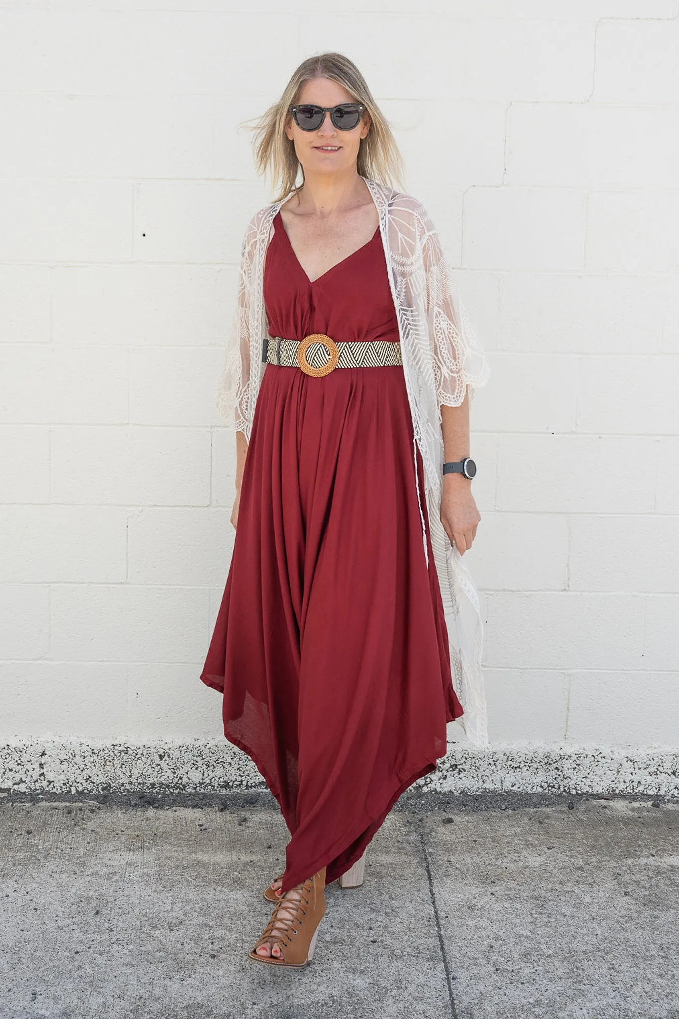 Wine Bali Jumpsuit