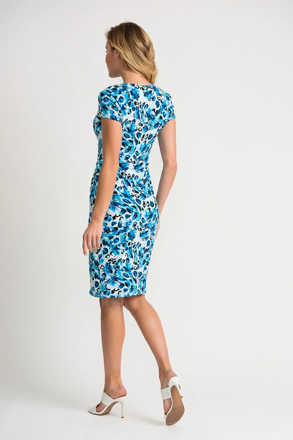 Women's Joseph Ribkoff | Floral Ruched Wrap Dress | Blue