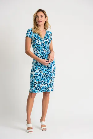 Women's Joseph Ribkoff | Floral Ruched Wrap Dress | Blue