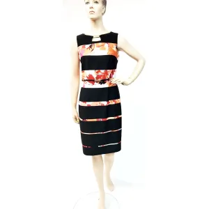 Women's Joseph Ribkoff | Swirl of Flower Paneled Dress | Black