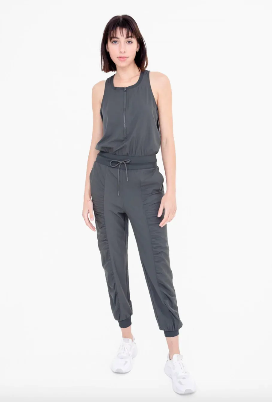 Women's Mono B | Half Zip Active Jumpsuit | Deep Olive