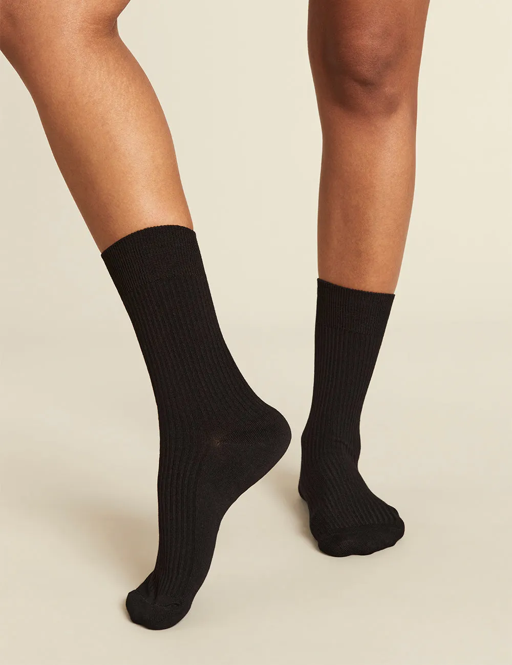 Women's Ribbed Crew Socks