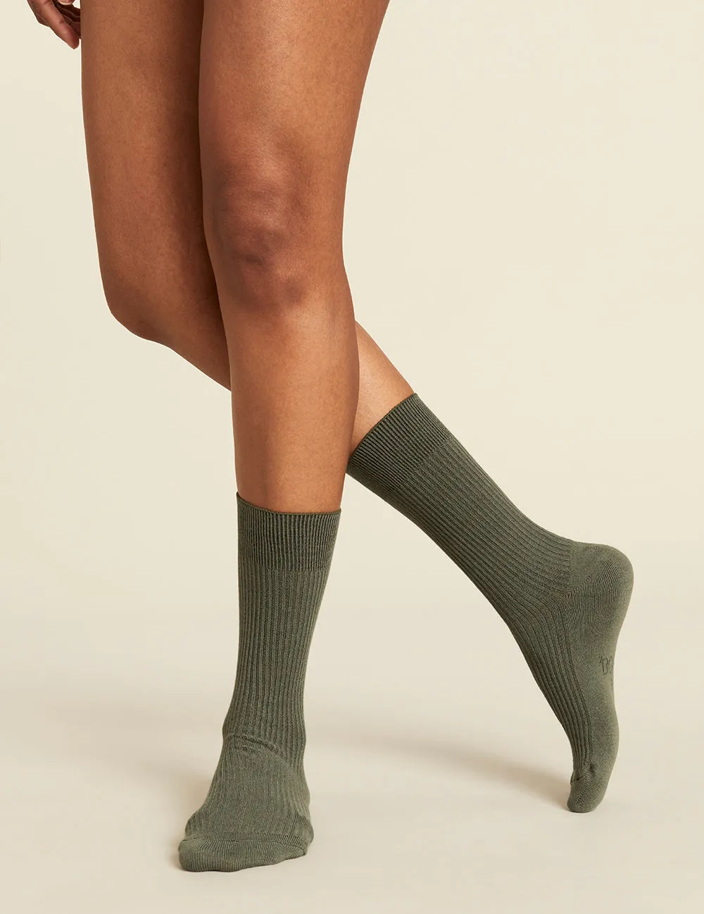 Women's Ribbed Crew Socks